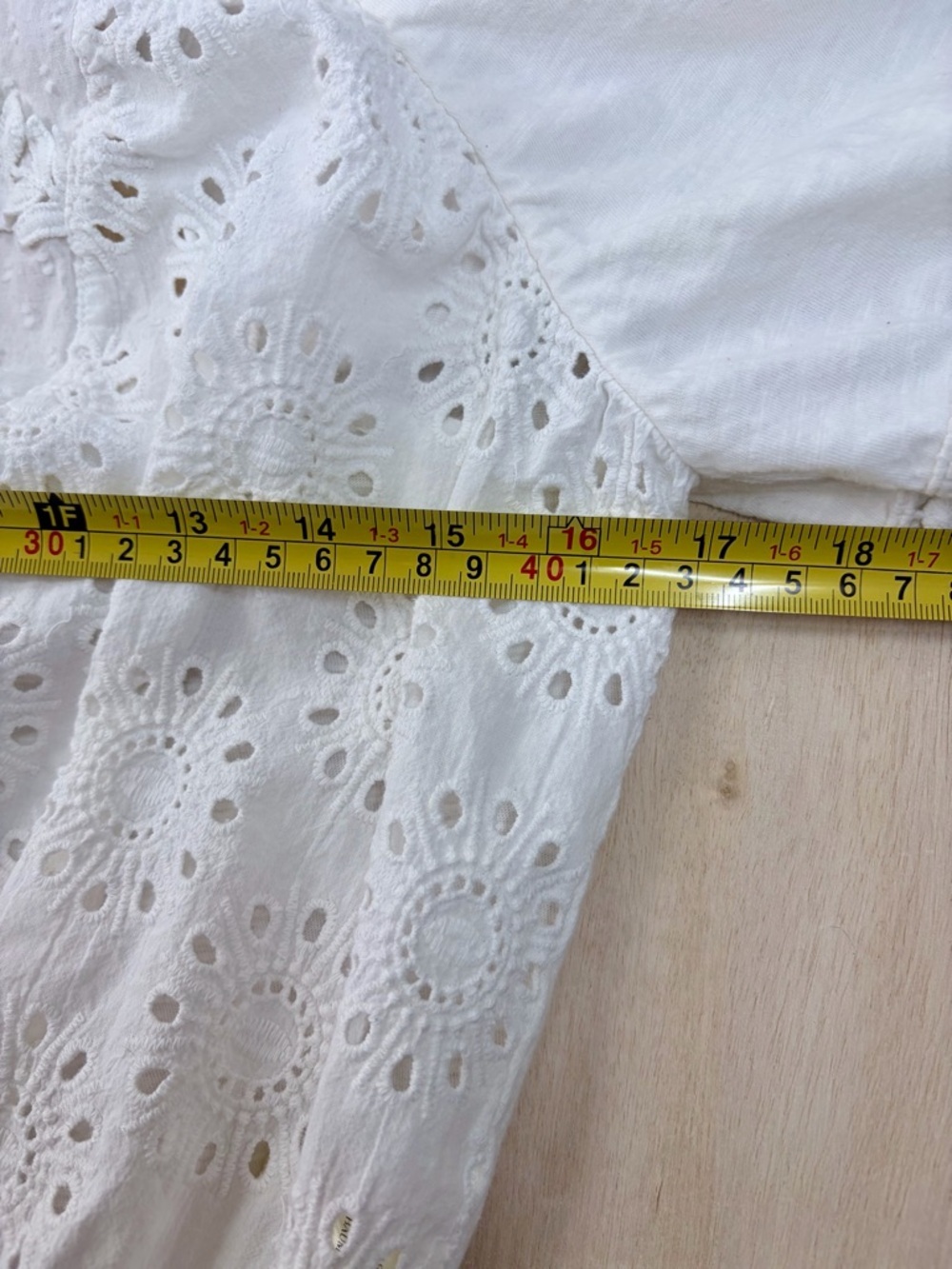 Anthropologie Porridge "Freya" White Eyelet Smocked Off-Shoulder Top - S - Picture 13 of 15